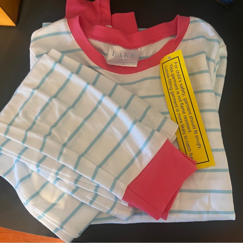 Lake pajamas Kids long set Sz 10
